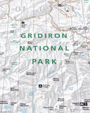 Gridiron National Park Map 18x24" Framed