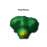 Geometric heat map with 'Paul Pierce' text on a white background