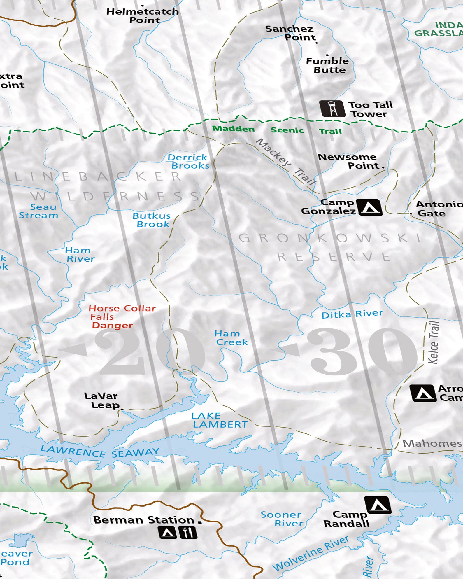 Gridiron National Park Map 18x24