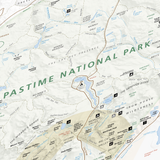 Close up detail of Pastime National Park map