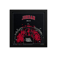 Framed Jordan 96 – 97 Heat Map 12x12"