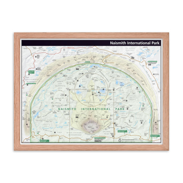 Naismith International Park Map 18x24" Framed
